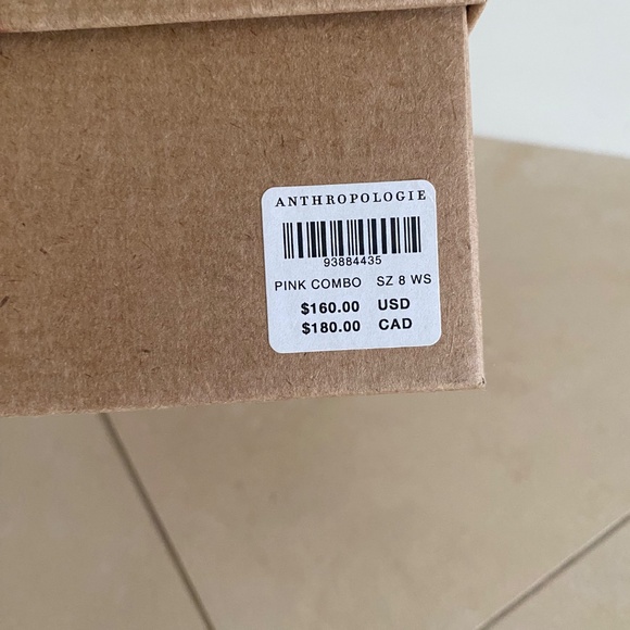 NWB Maeve by Anthropologie Square Toe Leather Ballet Stripped Flats Size 8 - Picture 7 of 7